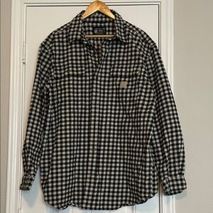 Carhartt Black and White Plaid Shirt XL Loose fit
